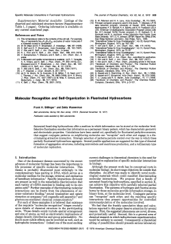 Molecular Recognition and Self-Organization in Fluorinated