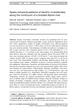 Spatio- temporal patterns of benthic invertebrates along the