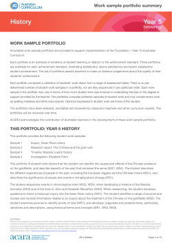 Year 5 History Portfolio