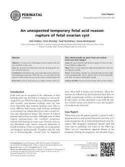 An unexpected temporary fetal acid reason: rupture of fetal ovarian