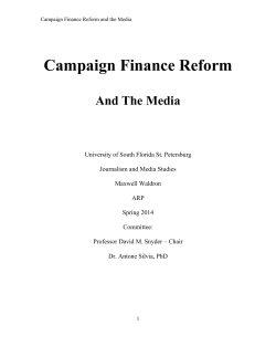 Campaign Finance Reform - University of South Florida