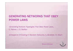 GENERATING Networks that obey power laws