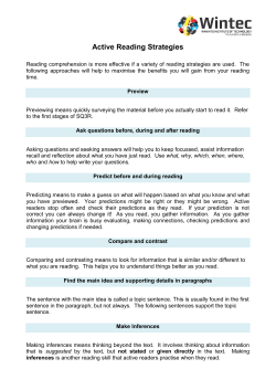 Active Reading Strategies
