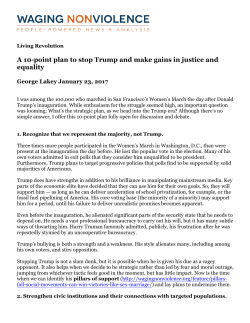 A 10-point plan to stop Trump and make gains in justice and equality
