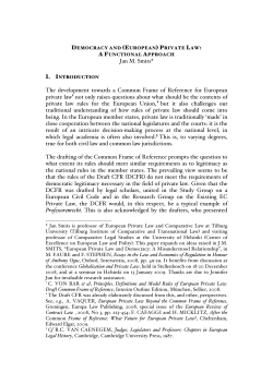 Jan M. Smits* The development towards a Common Frame of