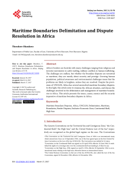 Maritime Boundaries Delimitation and Dispute Resolution in Africa
