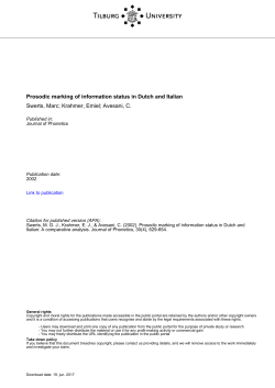 Tilburg University Prosodic marking of information