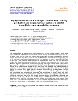 Phytoplankton versus macrophyte contribution to - Archimer