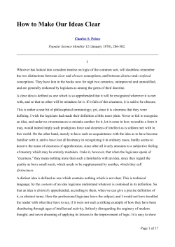 How to Make Our Ideas Clear