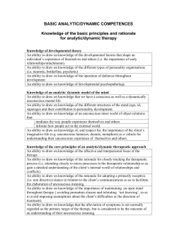 Basic Analytic/Dynamic Competences
