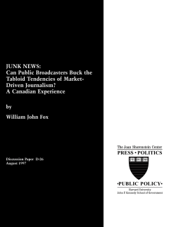 JUNK NEWS: Can Public Broadcasters Buck the Tabloid