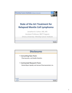 State of the Art Treatment for Relapsed Mantle Cell Lymphoma