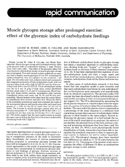 Muscle glycogen storage after prolonged exercise: effect of the
