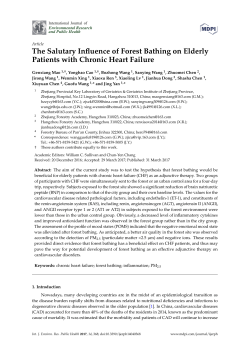 The Salutary Influence of Forest Bathing on Elderly Patients with