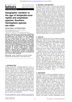 Geographic variation in the age of temperate