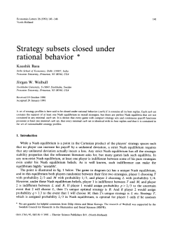 Strategy subsets closed under rational behavior