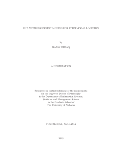 HUB NETWORK DESIGN MODELS FOR INTERMODAL LOGISTICS