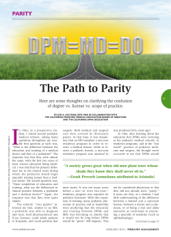 The Path to Parity - Podiatry Management