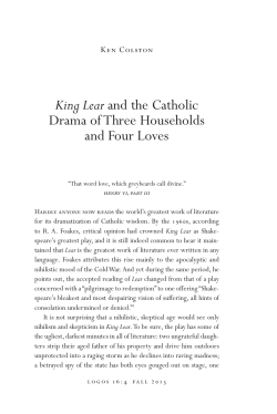 King Lear and the Catholic Drama of Three Households and Four