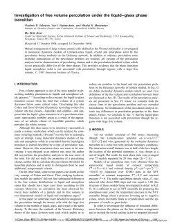Investigation of free volume percolation under the liquid