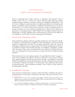 chapter five: limits on candidate spending A. Contribution &ldquo;Cap Gaps&rdquo;