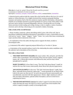 Rhetorical Précis Writing
