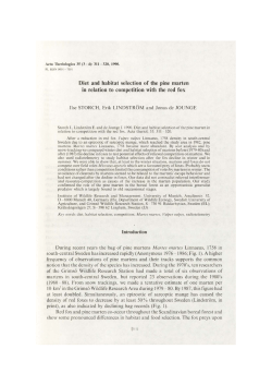 Diet and habitat selection of the pine marten in relation to