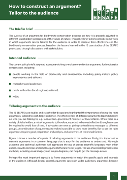 How to construct an argument? Tailor to the