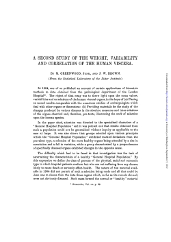 a second study of the weight, variability and correlation of the human