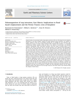 Paleomagnetism of trap intrusions, East Siberia: Implications to flood