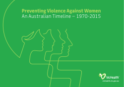 Preventing Violence Against Women An Australian