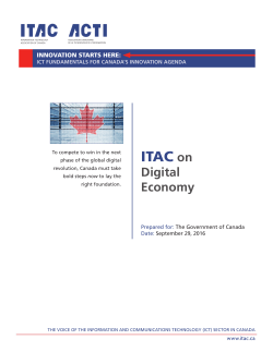 ITAC on Digital Economy - Information Technology Association of