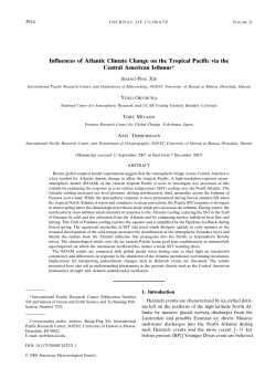 Influences of Atlantic Climate Change on the Tropical