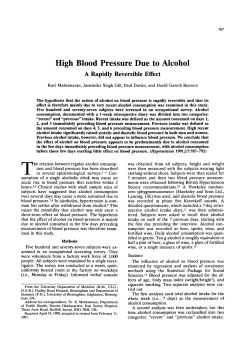 High Blood Pressure Due to Alcohol