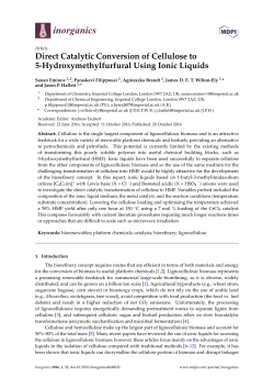 Direct Catalytic Conversion of Cellulose to 5