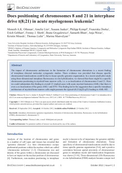 Does positioning of chromosomes 8 and 21 in interphase drive t(8