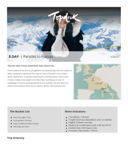 8 DAY | Parades to Piazzas