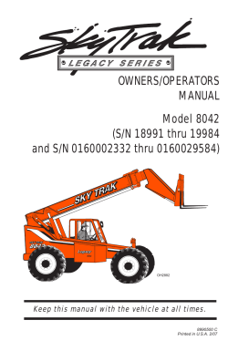 OWNERS/OPERATORS MANUAL Model 8042