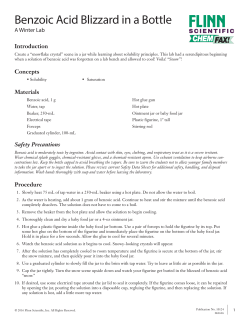 Benzoic Acid Blizzard in a Bottle