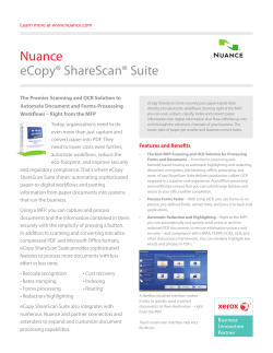 Brochure - Nuance eCopy&reg; ShareScan&reg; Suite