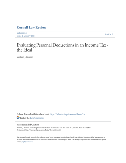 Evaluating Personal Deductions in an Income Tax