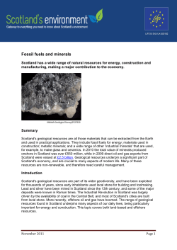 Fossil fuels and minerals - Scotland`s Environment Web