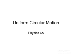 Uniform Circular Motion