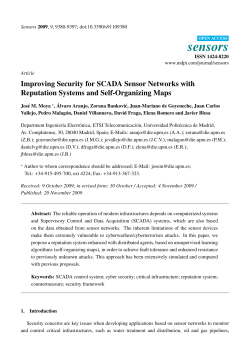 Improving Security for SCADA Sensor Networks with Reputation