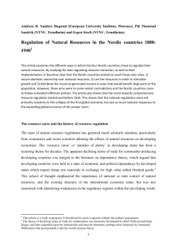 Regulation of Natural Resources in the Nordic countries 1880