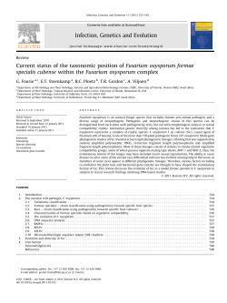 Current status of the taxonomic position of Fusarium