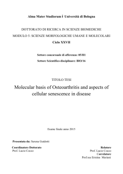 Molecular basis of Osteoarthritis and aspects of cellular senescence