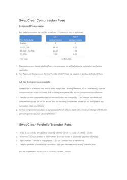 SwapClear Compression Fees SwapClear Portfolio
