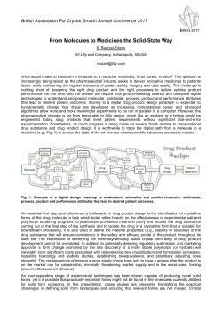 From Molecules to Medicines the Solid-State Way