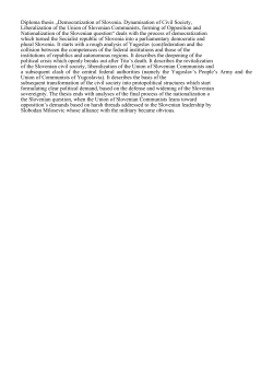 Diploma thesis &bdquo;Democratization of Slovenia. Dynamisation of Civil